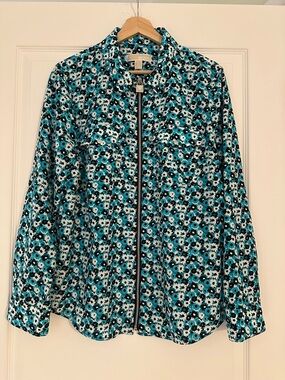 Michael Kors Floral Zip-Up Shirt – Size XL